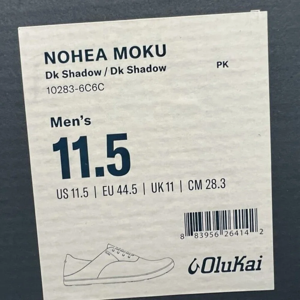 Olukai Men's Nohea Moku Slip On Dark Shadow Size 11.5 M
